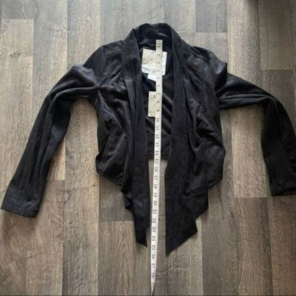 Arden B Black Suede Cropped Open Jacket Size XS - Picture 8 of 10